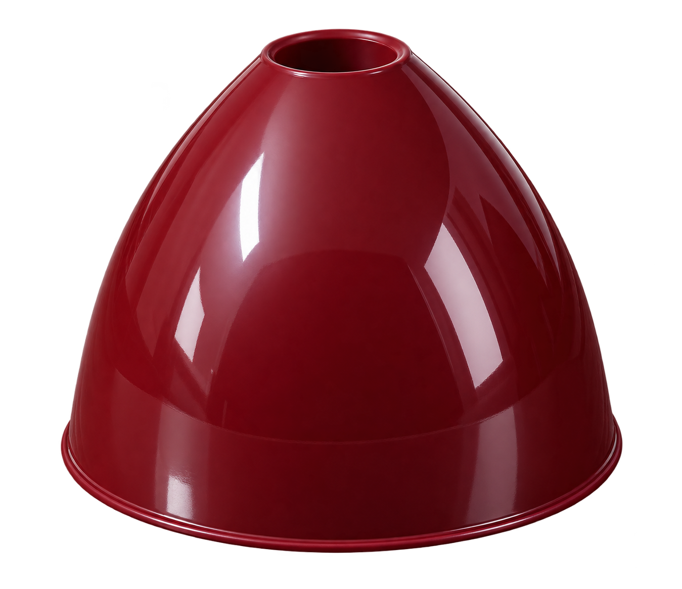 Glossy red moulded plastic cone component